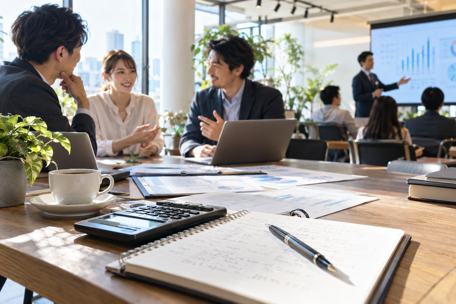 ビジネス書の主張を自分の仕事に置き換えながら読む人のイメージ